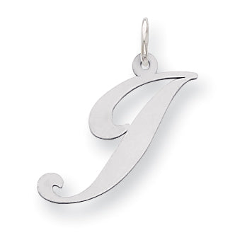 Sterling Silver Large Fancy Script Initial J Charm