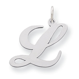 Sterling Silver Large Fancy Script Initial L Charm