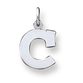 Sterling Silver Small Block Intial C Charm