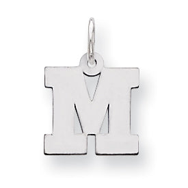 Sterling Silver Small Block Intial M Charm