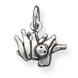 Sterling Silver Antique Bowling Ball and Pins Charm
