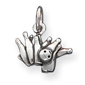 Sterling Silver Antique Bowling Ball and Pins Charm