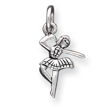 Sterling Silver Antique Ballerina Charm