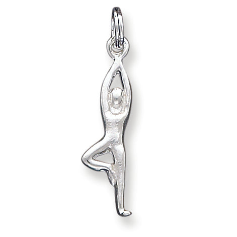 Sterling Silver Polished Yoga Charm