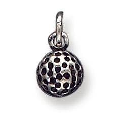Sterling Silver 3D Antique Golf Ball Charm