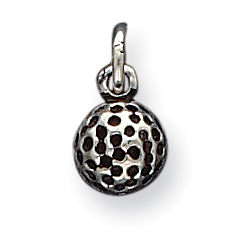 Sterling Silver 3D Antique Golf Ball Charm