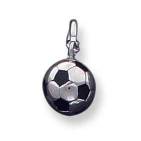 Sterling Silver Enameled Soccerball Charm