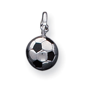 Sterling Silver Enameled Soccerball Charm
