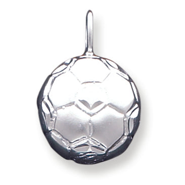 Sterling Silver Diamond Cut Soccer Ball Disk Pendant