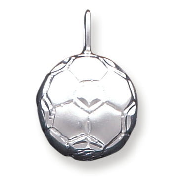 Sterling Silver Diamond Cut Soccer Ball Disk Pendant