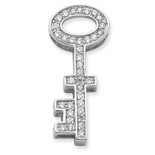 Sterling Silver CZ Key Slide