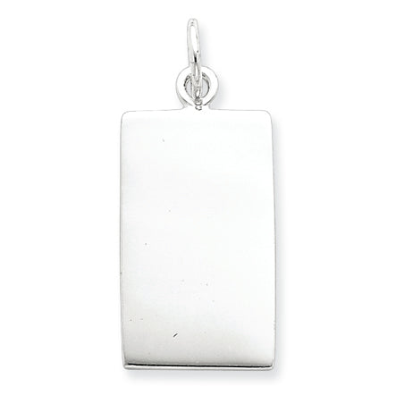 Sterling Silver Polished Rectangle Charm