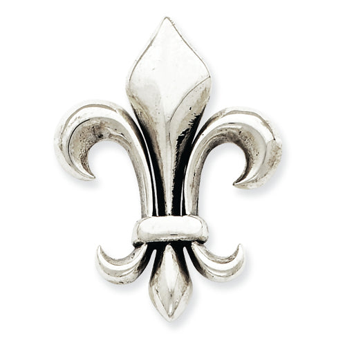 Sterling Silver Antiqued Fluer de lis Pendant