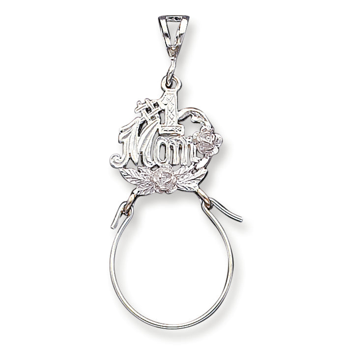 Sterling Silver #1 Mom Charm Holder