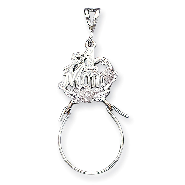 Sterling Silver #1 Mom Charm Holder