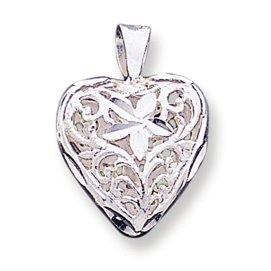 Sterling Silver Filigree Heart Charm