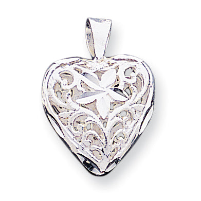 Sterling Silver Filigree Heart Charm