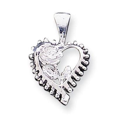 Sterling Silver Fancy Heart Charm