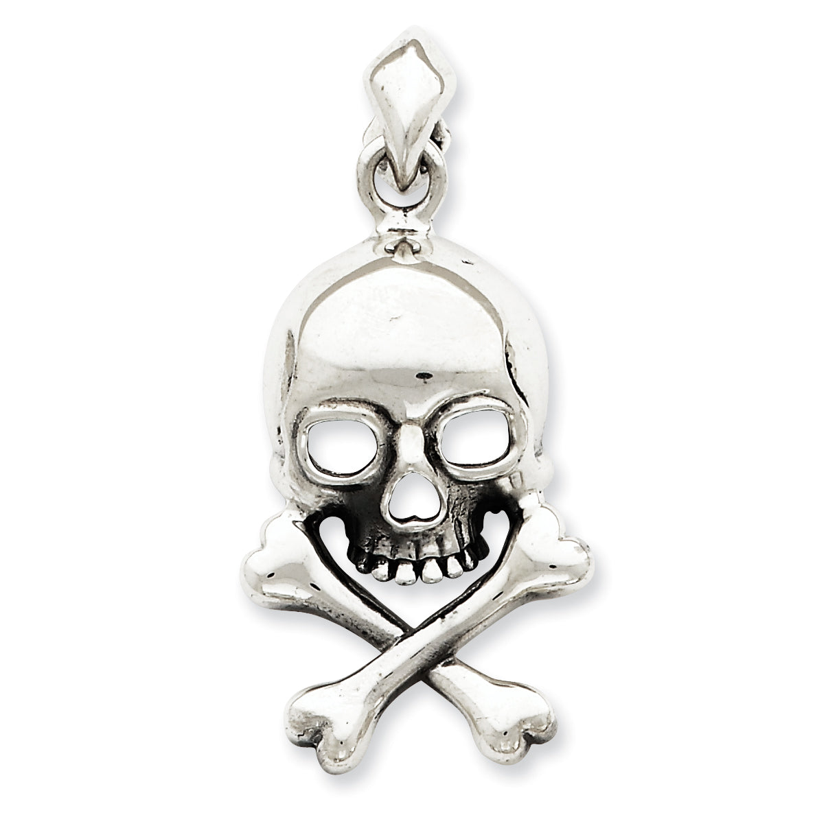 Sterling Silver Skull and Bones Pendant