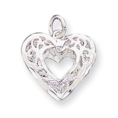 Sterling Silver Filigree Heart Charm