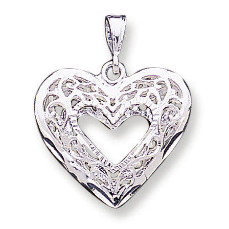 Sterling Silver Filigree Heart Charm