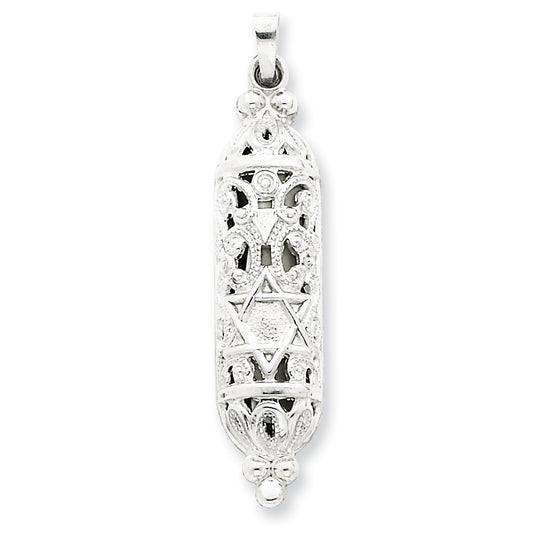 Sterling Silver Fancy Mezuzah Pendant