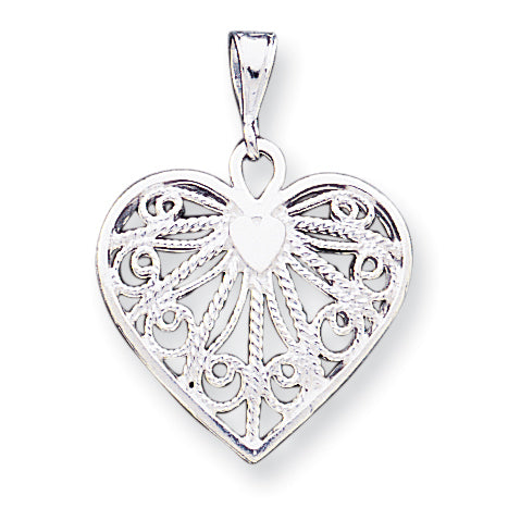 Sterling Silver Fancy Heart Charm