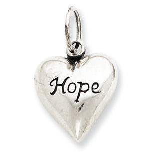 Sterling Silver Antiqued Hope Pendant