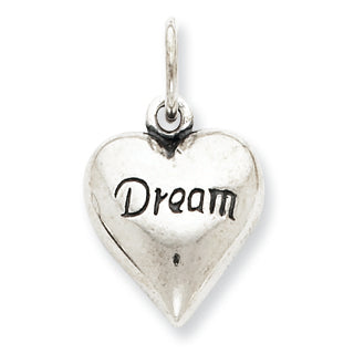 Sterling Silver Antiqued Dream Heart Pendant