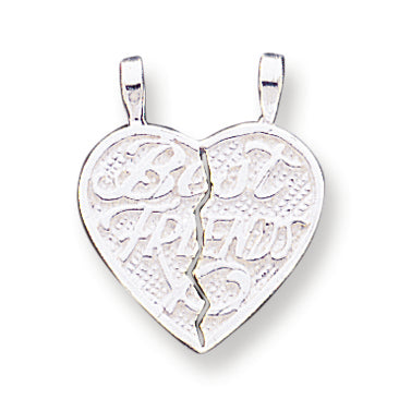 Sterling Silver Best Friends 2-piece break apart Heart Charm