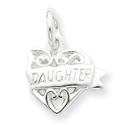 Sterling Silver Heart Daughter Charm