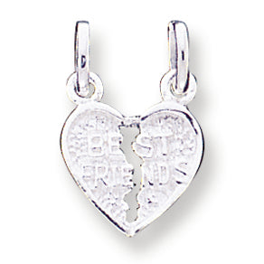 Sterling Silver Best Friends 2-piece break apart Heart Charm