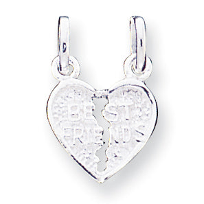 Sterling Silver Best Friends 2-piece break apart Heart Charm