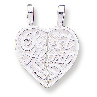 Sterling Silver Sweet Heart 2-piece break apart Heart Charm