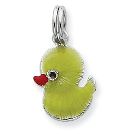 Sterling Silver Enamel Duck Charm