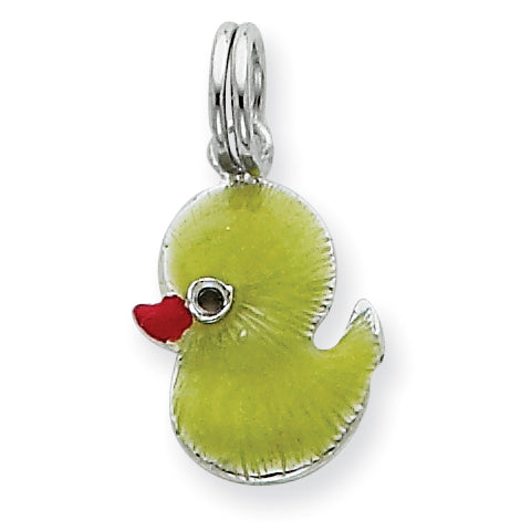 Sterling Silver Enamel Duck Charm