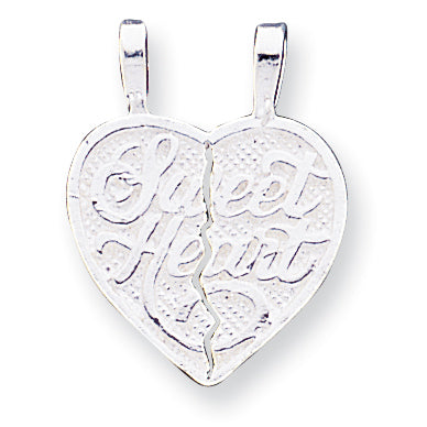 Sterling Silver Sweet Heart 2-piece break apart Heart Charm