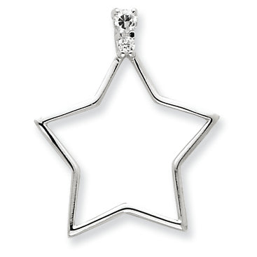 Sterling Silver CZ Star Slide
