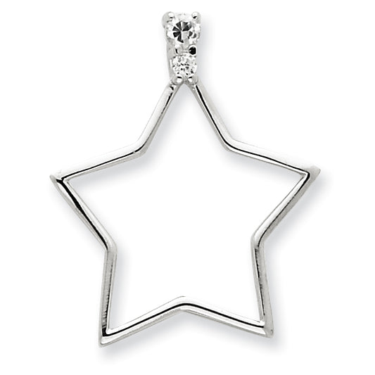 Sterling Silver CZ Star Slide