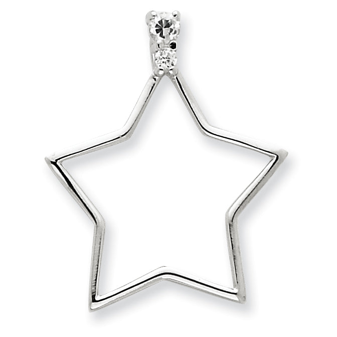Sterling Silver CZ Star Slide