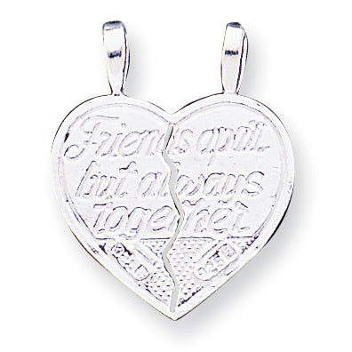 Sterling Silver Best Friend 2-piece break apart Heart Charm