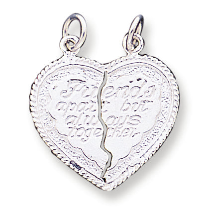 Sterling Silver Best Friend 2-piece break apart Heart Charm