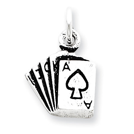 Sterling Silver Antiqued Playing Cards Ch