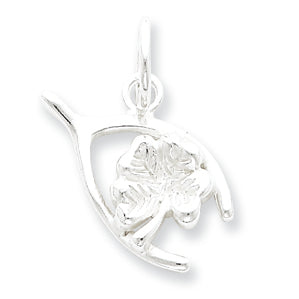 Sterling Silver Four Leaf Clover & Wishbo