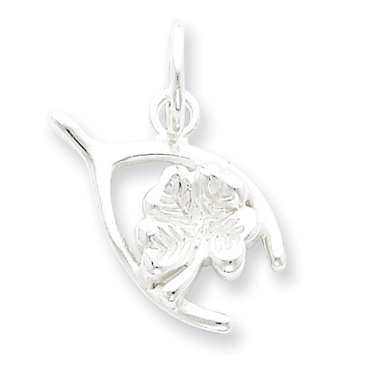 Sterling Silver Four Leaf Clover & Wishbo