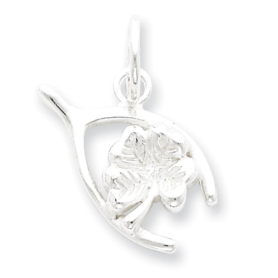 Sterling Silver Four Leaf Clover & Wishbo