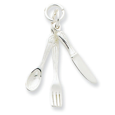 Sterling Silver Fork, Knive, and Spoon Charm