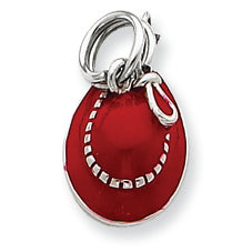Sterling Silver Red Hat Charm