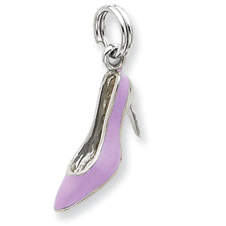 Sterling Silver Lavender Enamel High Heel Charm