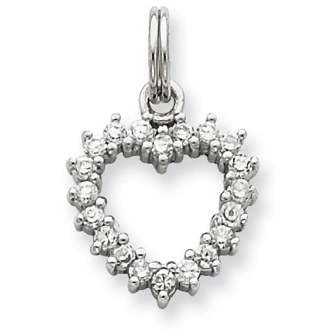 Sterling Silver CZ Heart Charm